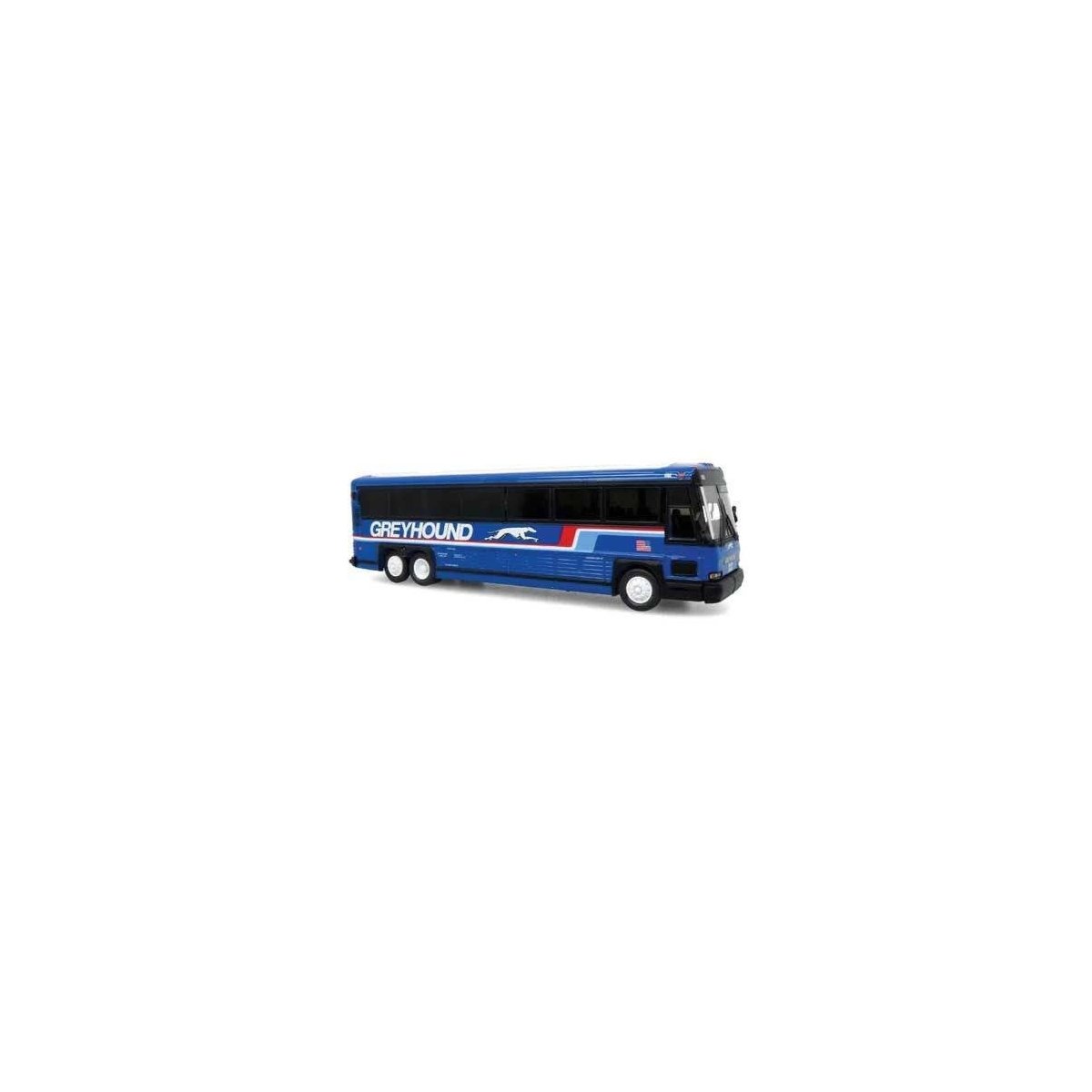 MCI D4000 Coach - Assembled -- Greyhound (blue, white, red, black), HO, Iconic Replicas 870620