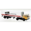 1960s DAF FT 2600 Tractor w/Reefer Trailer - Assembled -- Amerongen/McCain (white, yellow, b, HO, Brekina Automodelle 85287