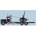 Peterbilt 379 Log Truck with Trailer - Assembled -- Black, N, Trainworx Inc 47981