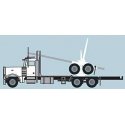 Peterbilt 379 Log Truck with Trailer - Assembled -- White, Black, N, Trainworx Inc 47982