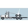 Peterbilt 379 Log Truck with Trailer - Assembled -- White, Black, N, Trainworx Inc 47982