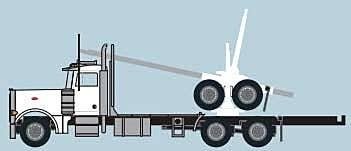 Peterbilt 379 Log Truck with Trailer - Assembled -- White, Black, N, Trainworx Inc 47982