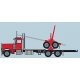 Peterbilt 379 Log Truck with Trailer - Assembled -- Red, Black, N, Trainworx Inc 47983