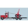 Peterbilt 379 Log Truck with Trailer - Assembled -- Red, Black, N, Trainworx Inc 47983