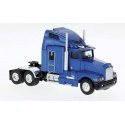 1984 Kenworth T600 Sleeper-Cab Tractor Only - Assembled -- Blue, HO, Brekina Automodelle 85925