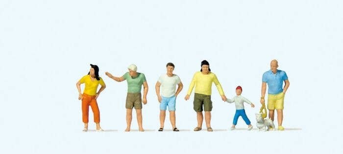Passers-By in Summer Clothes -- pkg(6), HO, Preiser Kg 10672