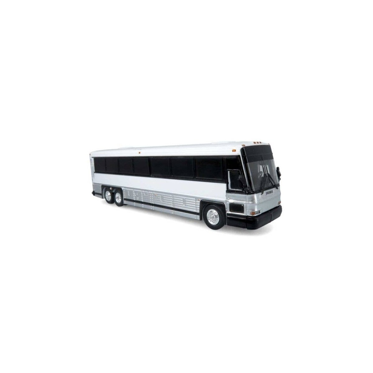 MCI D4000 Coach - Assembled -- Painted, Unlettered (white, silver, black), HO, Iconic Replicas 870483