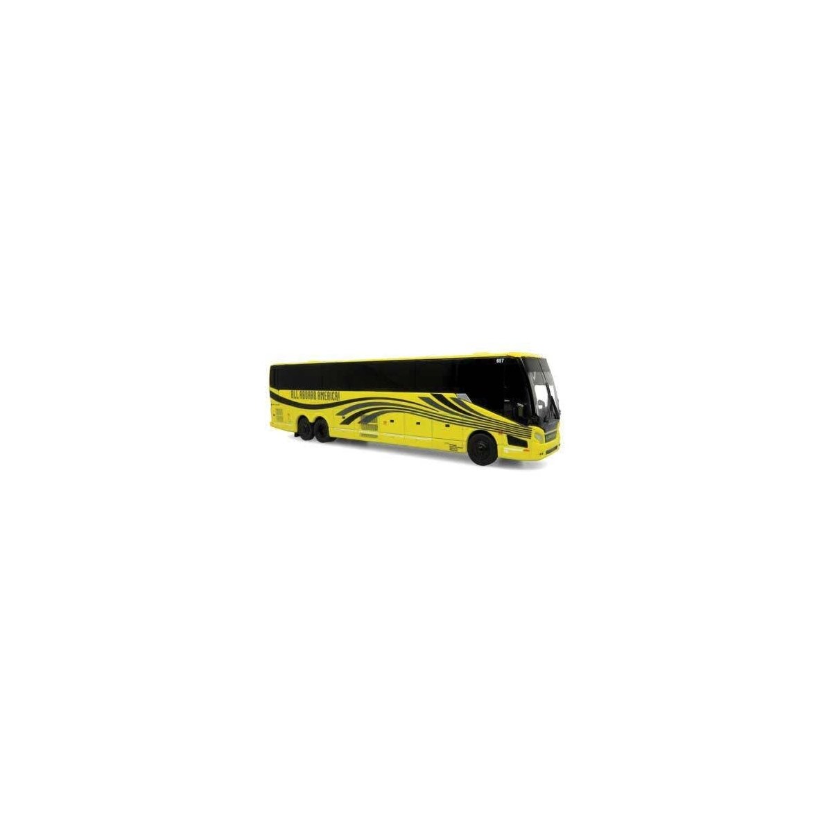 2022 Prevost H3-45 Coach - Assembled -- All Aboard America (yellow, black, gray), HO, Iconic Replicas 870420