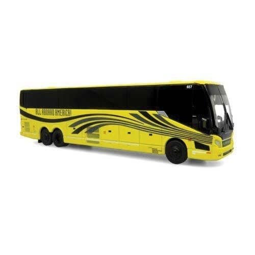 2022 Prevost H3-45 Coach - Assembled -- All Aboard America (yellow, black, gray), HO, Iconic Replicas 870420