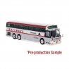 1971 Eagle Model 05 Bus - Assembled -- Adirondack Trailways (silver, white, red), HO, Iconic Replicas 870547