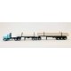 Peterbilt Super-B Tractor w/Log Trailer & Load - Assembled -- Light Blue, Black, HO, Herpa Models 6613