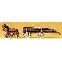 Horse-Drawn Wagon -- Log Wagon w/Driver & Load, HO, Preiser Kg 30465