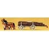 Horse-Drawn Wagon -- Log Wagon w/Driver & Load, HO, Preiser Kg 30465