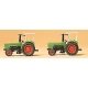Farm Machinery - Tractors -- Deutz D 6206 w/Side-Mount Sickle Mower & Roll-Over Structure (green, red), N, Preiser Kg 79506