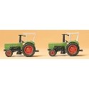 Farm Machinery - Tractors -- Deutz D 6206 w/Side-Mount Sickle Mower & Roll-Over Structure (green, red), N, Preiser Kg 79506