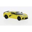 2020 Chevrolet Corvette (C8) Stingray - Assembled -- Yellow, Black, HO, Brekina Automodelle PCX870672