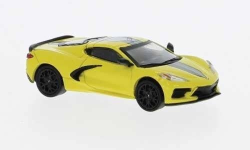 2020 Chevrolet Corvette (C8) Stingray - Assembled -- Yellow, Black, HO, Brekina Automodelle PCX870672