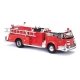 1968 American LaFrance Open-Cab Pumper - Assembled -- Fire Department (red, black), HO, Busch Gmbh & Co Kg 46030