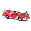 1968 American LaFrance Open-Cab Pumper - Assembled -- Fire Department (red, black), HO, Busch Gmbh & Co Kg 46030
