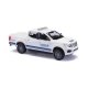 2015 Nissan Navara/Frontier Crew-Cab Pickup Truck - Assembled -- THW (white, blue, German Let, HO, Busch Gmbh & Co Kg 53723
