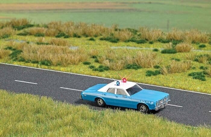 1976 Dodge Monaco 4-Door Sedan with Working Lights - Assembled -- Police (Blue Body, White Can, HO, Busch Gmbh & Co Kg 5629