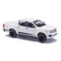 2015 Nissan Navara Crew-Cab Pickup Truck - Assembled -- White, Black, HO, Busch Gmbh & Co Kg 53712