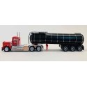 Kenworth W-900 Tractor w/Asphalt Trailer - Assembled -- Red, Black, HO, Herpa Models 6611