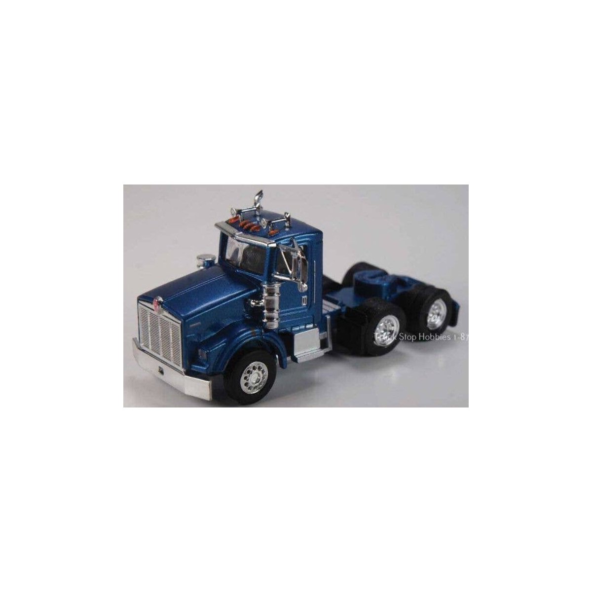 Kenworth T800 3-Axle Day-Cab Tractor Only 2 Pack - Assembled -- Blue, HO, Herpa Models 410662