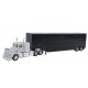 Kenworth W-900 w/Skirted Chassis, Tool Box & 48′ Livestock Trailer -- White Tractor, Black Trailer, HO, Herpa Models 6347