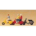 Recreation & Sports -- Motor Bikes & Rider Set, HO, Preiser Kg 10128