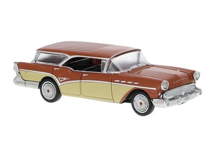 1957 Buick Century Caballero - Assembled -- Orange, Beige, HO, Brekina Automodelle 18179