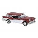 1957 Buick Century Caballero - Assembled -- Metallic Red, White, HO, Brekina Automodelle 18181