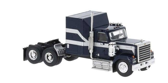 1980 GMC General Sleeper-Cab Tractor - Assembled -- Black, White, HO, Brekina Automodelle 85785