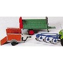 Farm Implements -- Manure Spreader, Trailer & Plow, HO, Preiser Kg 17918