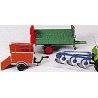 Farm Implements -- Manure Spreader, Trailer & Plow, HO, Preiser Kg 17918