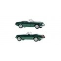 MG B Roadster Convertible - Kit -- Top Down (green), HO, Kibri 11226