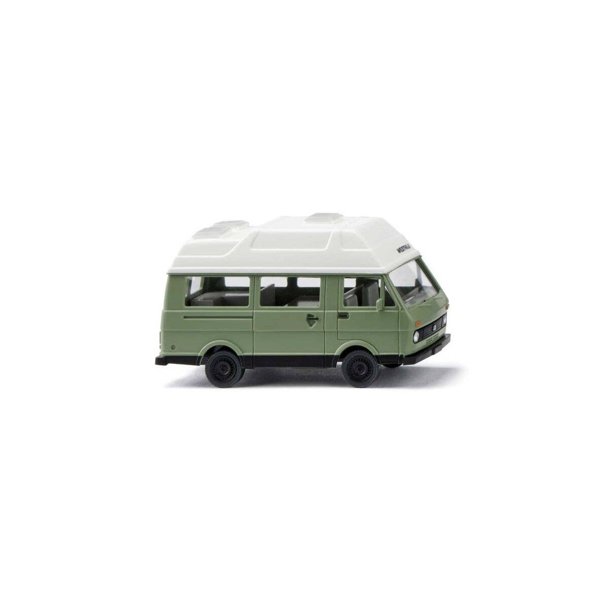 1975-1996 Volkswagen LT 28 Camper Van - Assembled -- Green, White, HO, Wiking 26901
