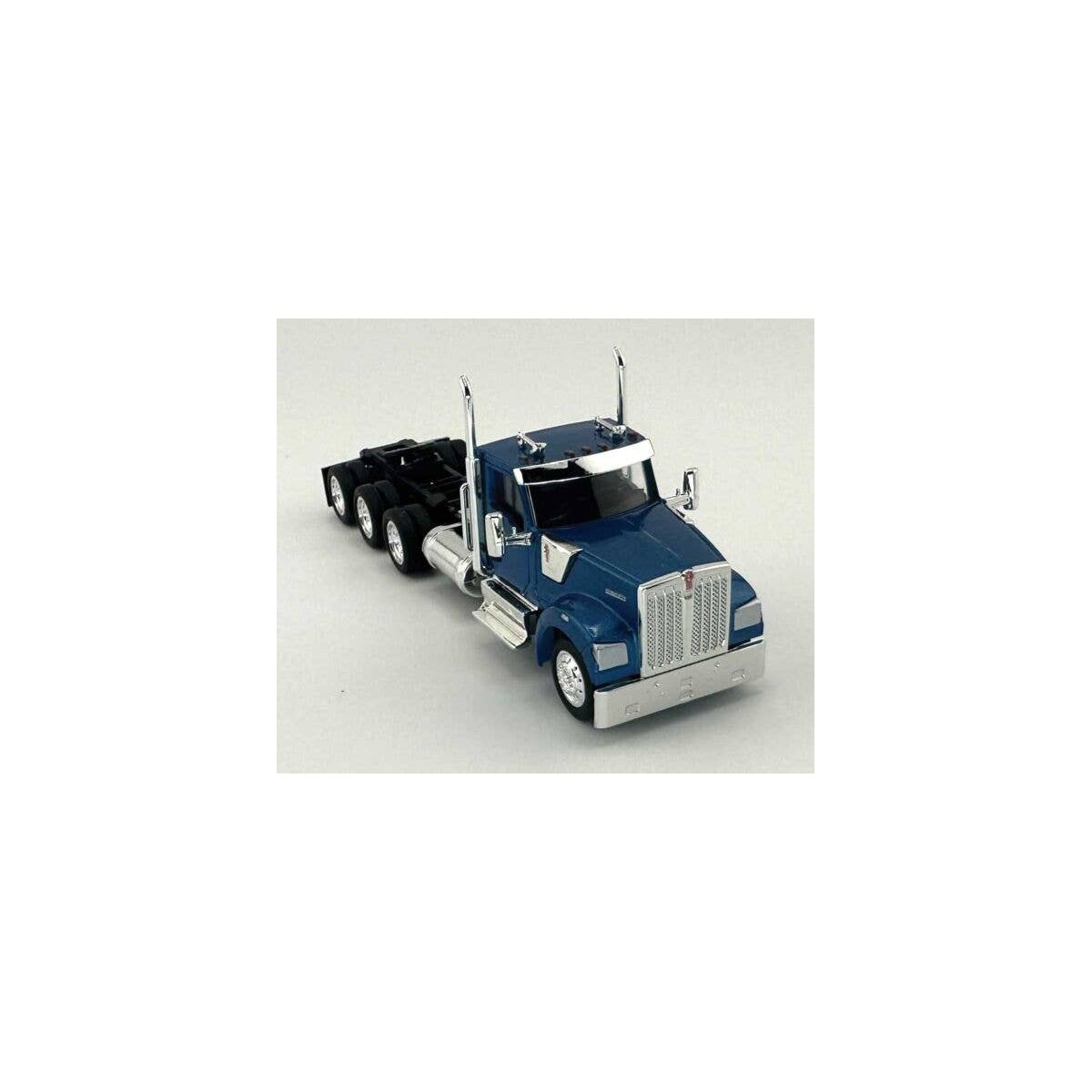 Kenworth 990 3-Axle Day-Cab Semi Tractor - Assembled -- Metallic Blue, HO, HO Logistics Replicas 990062