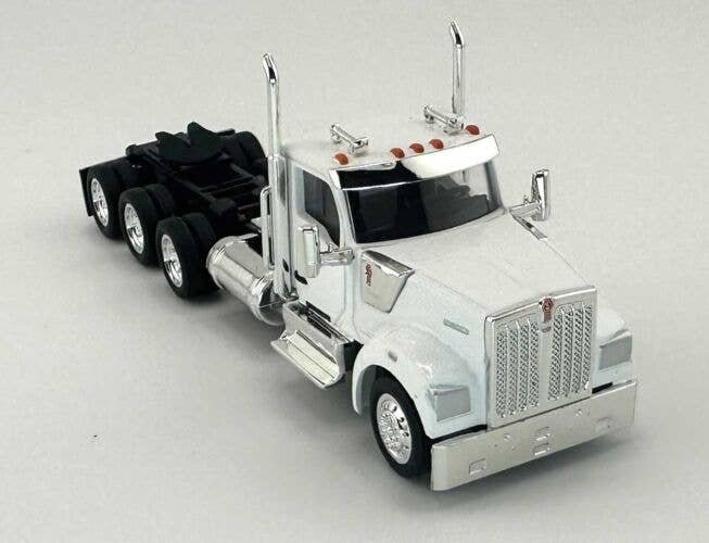 Kenworth 990 3-Axle Day-Cab Semi Tractor - Assembled -- White, HO, HO Logistics Replicas 990072