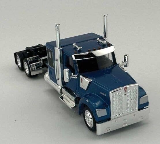 Kenworth 990 Flat-Top Sleeper-Cab Semi Tractor - Assembled -- Metallic Blue, HO, HO Logistics Replicas 990063