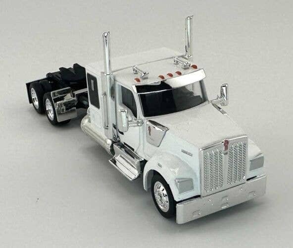 Kenworth 990 Flat-Top Sleeper-Cab Semi Tractor - Assembled -- White, HO, HO Logistics Replicas 990073