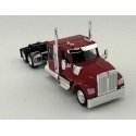 Kenworth 990 Flat-Top Sleeper-Cab Semi Tractor - Assembled -- Red, HO, HO Logistics Replicas 990083