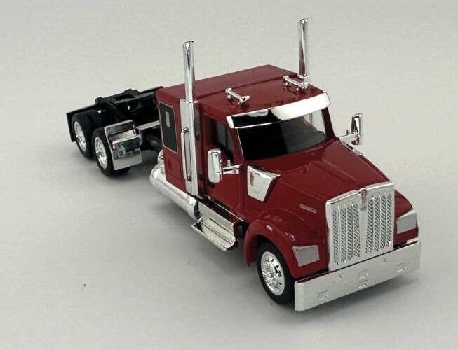 Kenworth 990 Flat-Top Sleeper-Cab Semi Tractor - Assembled -- Red, HO, HO Logistics Replicas 990083
