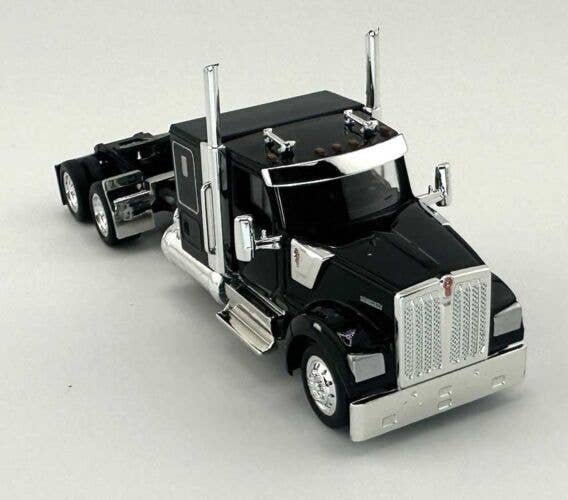 Kenworth 990 Flat-Top Sleeper-Cab Semi Tractor - Assembled -- Black, HO, HO Logistics Replicas 990093