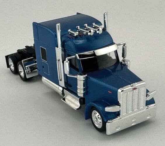 Peterbilt 589 Stand-Up Sleeper-Cab Semi Tractor - Assembled -- Metallic Blue, HO, HO Logistics Replicas 589065