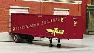 PRR 1950s 30′ Single-Axle Piggyback Trailer - resin Kit -- Undecorated, HO, Sylvan Scale Models T026