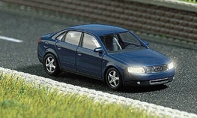 Vehicles w/Working Lights -- Audi A4 4-Door Sedan, HO, Busch Gmbh & Co Kg 5651