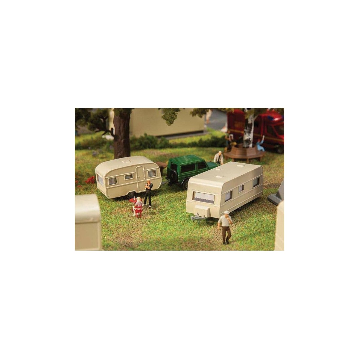 1970s Camper Trailers -- 2 Different Trailers, HO, Faller Gmbh 140483