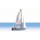 Sailboat - Assembled -- w/2 Figures, HO, Noch Gmbh & Co 16824