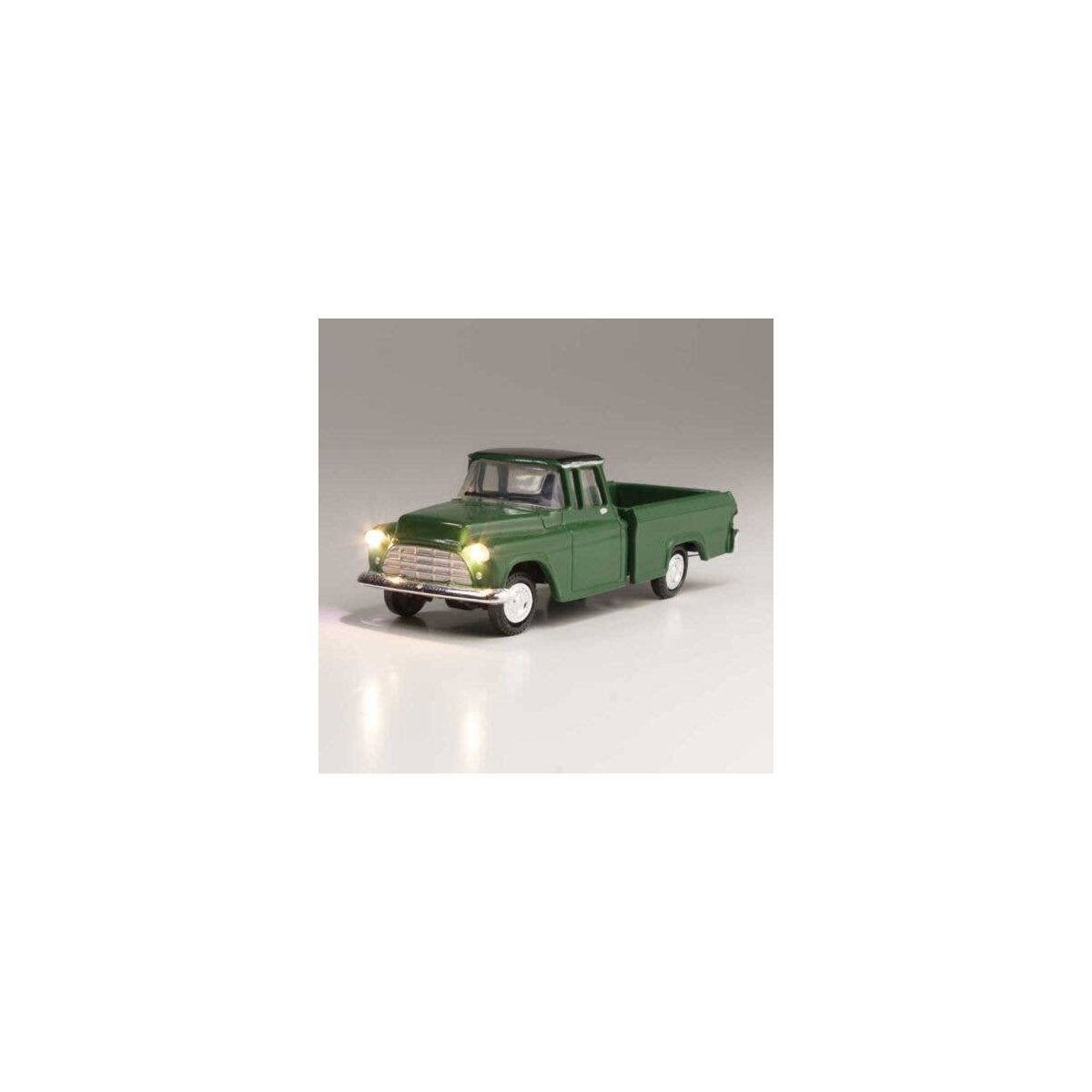 Just Plug(R) Lighted Vehicle -- Green Pickup, HO, Woodland Scenics 5590